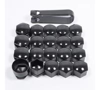 WENINETIES 20pcs Auto Radschraubenkappen für Skoda Fabia Schrägheck 4 (IV) I 2021-2024, Lug Endkappen Reifenschrauben Abdeckung, Schraubenabdeckung Auto Radkappen,Black