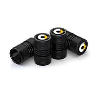 WENINETIES 4 Stück Auto Ventilkappen für Smart 451 Brabus Smart 453, Ventilkappen Autoventil Metall Kappen Reifenventilkappen Staubschutz Ventildeckel,Black