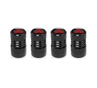 WENINETIES 4 Stück Ventilkappen Auto für Mitsubishi Eclipse Cross PHEV Hybrid 2021 2022 2023+, Reifenventilkappen Autoventil Kappe Auto Reifenventil Kappe Staubkappen Ventildeckel,Bla-ck