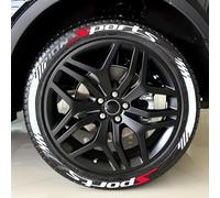 WENINETIES 8 Reifenaufkleber Set für Honda Jazz Civic Prelude, Performance Reifensticker Zubehör Felgenbeschriftung Sport Design Tuning Optik Individualisierung,Sport+White Stripe