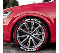 WENINETIES 8 Reifenaufkleber Set für Honda Jazz Civic Prelude, Performance Reifensticker Zubehör Felgenbeschriftung Sport Design Tuning Optik Individualisierung,Sport+red Stripe