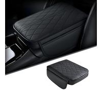 WENINETIES Auto Armlehnen Polster für Citroen Berlingo, PU-Leder Mittelkonsole Auto Box Matte - Fahrzeug Armlehnenkissen Schutz - Konsolen-Handauflagekissen,Black