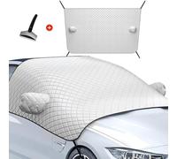 WEQTYSAB Schneedecke für Autos, für Audi Q3 2019-2024 Faltbare Frontscheibenabdeckung Winter Sommer Scheibenfrostschutz Abdeckung