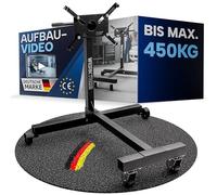 WERKTHOR Motorständer 450kg für Hobby & Werkstatt - Motorhalter 360° drehbar - Motorbock Schwarz mobil - Montageständer für leichte PKW Motoren & Getriebe - Engine Stand 1000lbs