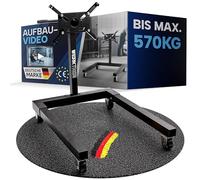 WERKTHOR Motorständer kfz 570kg massiv für PKW - Motorhalter kfz 360° drehbar & rollbar - Getriebeheber kfz Schwarz stabil - Montageständer für Motoren Instandsetzung - Engine Stand 1250lbs