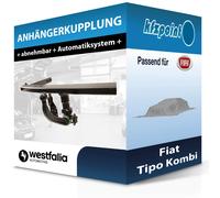 Anhängerkupplung abnehmbar + E-Satz 13pol universell für Fiat Tipo Kombi 16- Set