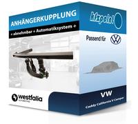 Westfalia Anhängerkupplung abnehmbar Kugelstange von unten gesteckt - VW CADDY V Kasten/Großraumlimousine