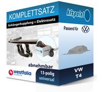 WESTFALIA Anhängekupplung abnehmbar und E-Satz 13polig für VW T4 1998-2003 neu