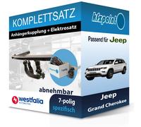 WESTFALIA Anhängekupplung abnehmbar und E-Satz für Jeep Grand Cherokee 13-