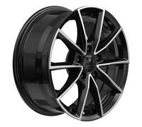 2DRV WH28 Schwarz Hochglanz Poliert Alufelge 18 Zoll ET45 5x112 ML66,6