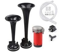 WHTOHY Autohupe 12V, Universal Laute Lufthupe, Dual Trompete 12V 178dB Lufthupe mit Kompressor Kit Super Loud Speaker Trompete für Auto LKW Zug Motorrad Fahrzeuge Boot