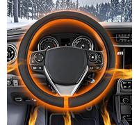 Wiederaufladbarer Beheizter Lenkradbezug, Car Steering Wheel 12V Heated Cover, Auto Lenkradheizung, Tragbare Elektrische Heizung, 14,5-15,5 Zoll Lenkradheizung, für Autos, LKWs, Transporter, SUVs.