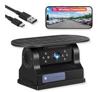 WIFI Kabellos Solar Rückfahrkamera, Magnet Funk Rückfahrkamera mit 10000mAh Wiederaufladbare Batterie, Nachtsicht, IP68 Wasserdicht, Rückwärtshilfe, Magnetische Basis, für LKW/Auto/Bus/SUV/Wohnmobil