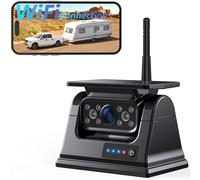 WiFi Magnetische Solar Wireless Backup Kamera, 10500mAh Wiederaufladbare 1080P Rückfahrkamera für LKW RV Anhänger Auto, DVR Aufnahme Nachtsicht IP69 Wasserdicht, App für iPhone iOS Android AP1 DVKNM