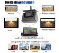 WiFi Solar Rückfahrkamera Funk Kabellos Für Android Phone iPhone LKW RV Van Auto