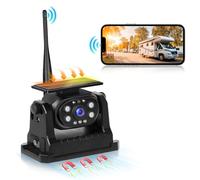 WiFi Solar Rückfahrkamera Kabellos, Magnet Funk Rückfahrkamera mit 10000mAh Wiederaufladbare Batterie, Nachtsicht, IP68 Wasserdicht, Rückwärtshilfe, Magnetische Basis, für LKW/Auto/Bus/SUV/Wohnmobil