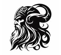 Wikinger Kopf Aufkleber Viking Odins Son 23 x 26 cm - Auto Style