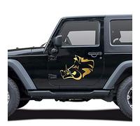 Wildschwein Aufkleber Folie Dekor für Auto Kfz Zubehör Keiler Kopf Motiv Wildsau Eber Jagen Jäger Förster Jagd Autoaufkleber (Gold, Groß Set KX042 KX064)