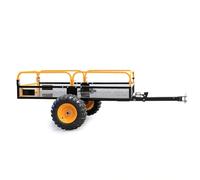 Wiltec Kippanhänger bis 450 kg für Rasentraktor, Anhänger Kipper 210 x 120 x 70 cm mit Gitter u. abnehmbaren Seitenwänden, Anhänger mit Kippfunktion