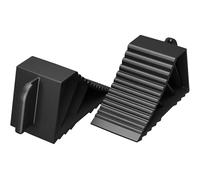 Wiltec Unterlegkeile für Anhänger 2 Stück bis 1,5 t, Bremskeile Wohnmobil 21 x 8,75 x 10 cm, Keile Auto rutschfest aus HDPE für Pkw und Wohnwagen, Auffahrkeile mit Griff