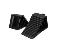 Wiltec Unterlegkeile für Anhänger 2 Stück bis 2 t, Bremskeile Wohnmobil 21 x 8,75 x 10 cm, Keile Auto rutschfest aus TPR für Pkw und Wohnwagen, Auffahrkeile mit Griff