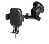 Windshield Butler Pro, Kfz Halterung mit Ladefunktion und Saugnapf für die Windschutzscheibe Schwarz