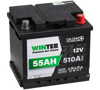 WINTER Autobatterie 12V 55Ah +30% mehr Leistung ersetzt 44Ah 45Ah 50Ah 52Ah 54Ah