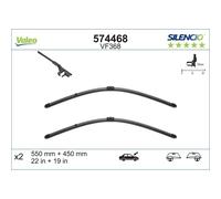 VALEO Silencio Wischer - VF368 - Leistungsstarke, hervorragende Sicht auf der Straße, einfache Montage - originale Flachblätter 550mm/450mm - Vorne - Set mit 2 Wischerblättern - 574468