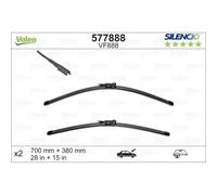VALEO Silencio Wischer - VF888 - Leistungsstarke, hervorragende Sicht auf der Straße, einfache Montage - originale Flachblätter 700mm/380mm - Vorne - Set mit 2 Wischerblättern