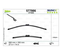 VALEO Silencio Wischer - VF986 - Leistungsstarke, hervorragende Sicht auf der Straße, einfache Montage - originale Flachblätter 680mm/350mm - Vorne - Set mit 2 Wischerblättern - 577986