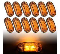 WIYETY 12 / 24V LED Begrenzungsleuchten: 12 Stücke Mini Seitenmarkierungsleuchten, Positionsleuchten Markierung Wasserdichte für Anhänger, LKW, Auto, Wohnwagen, Wohnmobil, Gelb