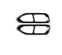 WKSDDP 2 Stück glänzender schwarzer Stahl Auspuffblende, für BMW 7er G11 G12 730 740 750li 2016 2017 2018, M Sport Modell