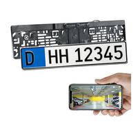 WLDOCA WiFi 5 Rückfahrkamera Kennzeichenhalter, HD 120° Weitwinkel IR Nachtsicht, Foto & Video, IP68 Wasserdicht, Kompatibel mit Android & iOS, für EU/UK Standardkennzeichen (520x110/120mm),A