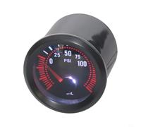 Wlinfetity 6-teiliges 12V Messgerät-Set mit Turbo-Ladedruck, Öl-/Wassertemperatur, Öldruck, Voltmeter und Drehzahlmesser, IP67 wasserdicht, für Auto LKW Boot Marine, Schwarz(Turbo Gauge)