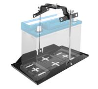 WODHMIEY Batteriehalter Auto Universal Batterieträger Set aus Metall mit 23cm Haltestange Batterieplatte 34 x 18.5 cm Verstellbare Klemme 13.5-19 cm für Auto SUV LKW Boot Werkstatt KFZ Einsatz