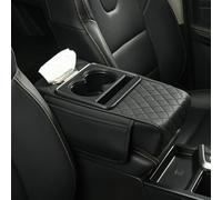 Wodsty Auto-Armlehnen-Kasten-Erhöhung mit Memory-Schaum-Ellenbogenstütze und Taschentuchhalter für bequemes Langstreckenfahren, passend für die meisten Modelle, Schwarz