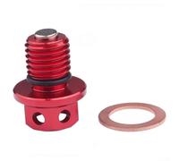 Wodsty Ölablassschraube CNC Aluminium Motorrad Magnet(Red)