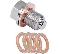 Wohlstand Magnetische Ölablassschraube M12 x 1.5 Magnet Dichtung Ölwannenablassmutter, Mit 5 Stück Kupferdichtung, Magnetische Ölwannenwanne Schraube Dichtring Ölablassschraube Auto Ölschraube Adapter