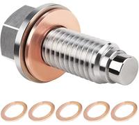 Wohlstand Magnetische Ölablassschraube M12 x 1.75 Magnet Dichtung Ölwannenablassmutter Mit 5 Stück Kupferdichtung, Magnetische Ölwannenwanne Schraube Dichtring Ölablassschraube Auto Ölschraube Adapter