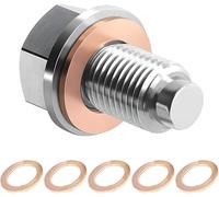 Wohlstand Magnetische Ölablassschraube M14 x 1,25 Magnet Dichtung Ölwannenablassmutter Mit 5 Stück Kupferdichtung, Magnetische Ölwannenwanne Schraube Dichtring Ölablassschraube Auto Ölschraube Adapter