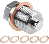 Wohlstand Magnetische Ölablassschraube M18 x 1,5 Magnet Dichtung Ölwannenablassmutter, Mit 5 Stück Kupferdichtung, Magnetische Ölwannenwanne Schraube Dichtring Ölablassschraube Auto Ölschraube Adapter