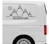 Wohnmobil Aufkleber 108x55 cm Adventure Berge Sonne Wandern Camper Van Womo Auto