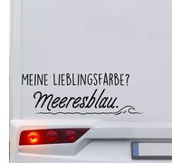 Wohnmobil Aufkleber 115x39 cm Meeresblau Strand Camping Camper Auto Van Womo Van