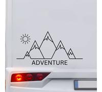 Wohnmobil Aufkleber Adventure Berge Sonne Wandern Camper Van Womo Auto 55x27 cm