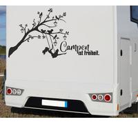 Wohnmobil Aufkleber Auto WOMO Camping Campen ist Freiheit Schaukel Kids Ast 71