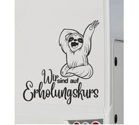 Wohnmobil Aufkleber Auto WOMO Camping Faultier Erholungskurs Urlaub Fun 24