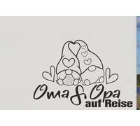 Wohnmobil Aufkleber Auto WOMO Camping Oma & Opa auf Reise Zwerge Gnome Herz 126