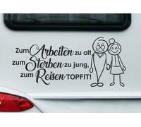 Wohnmobil Aufkleber Auto WOMO Camping Reisen Reise Rentner TOPFIT Oma Opa 28
