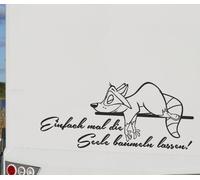 Wohnmobil Aufkleber Auto WOMO Camping Seele baumeln lassen Waschbär Faultier 95