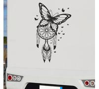 Wohnmobil Aufkleber Auto WOMO Camping Traumfänger Schmetterling Träume Feder 82